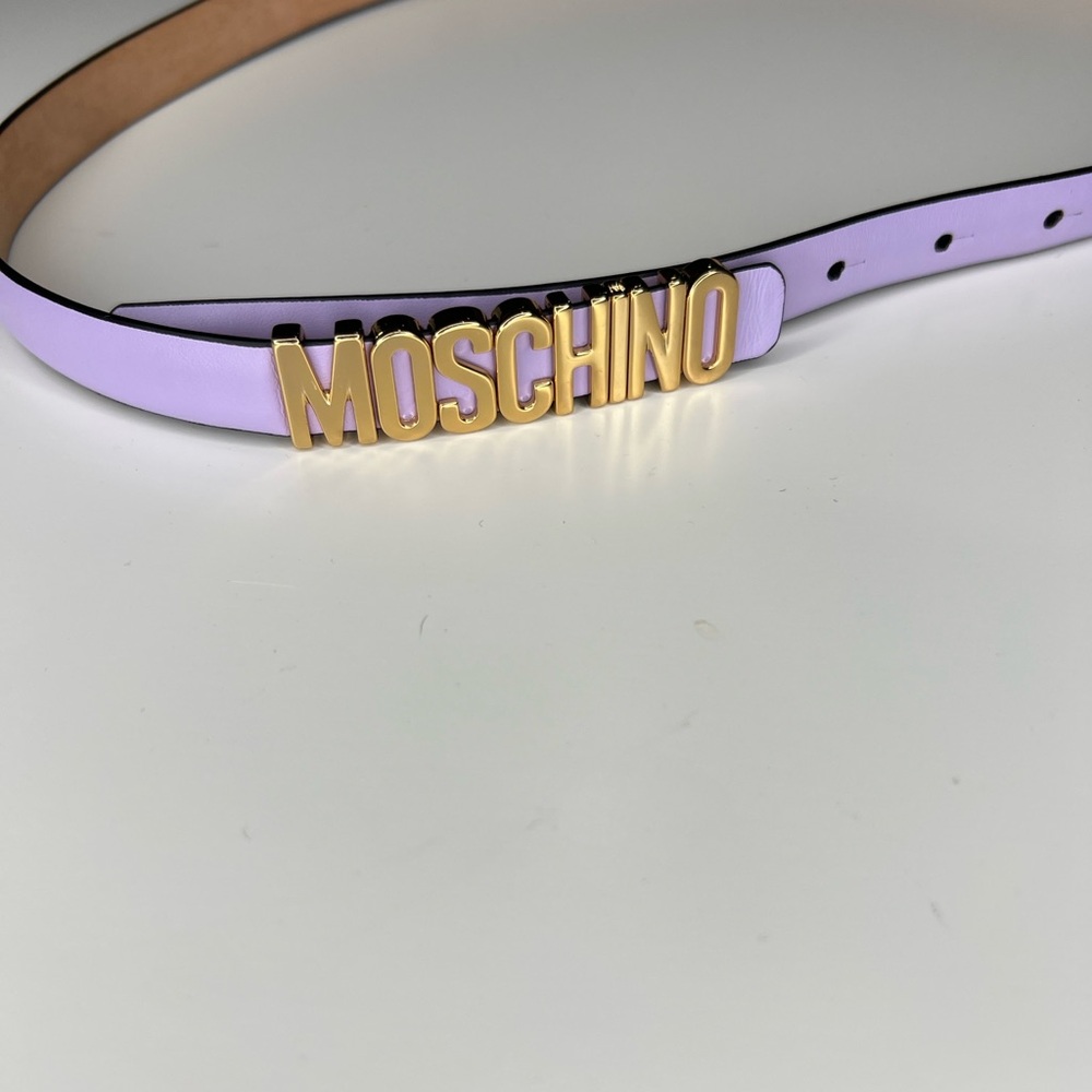 Moschino Pastel Purple and Gold Women's Belt - Picture 9 of 10